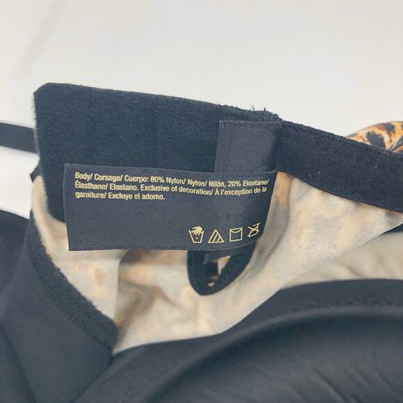 BRAND NEW Leopard Print Fitted Slip Dress Bustier Padded Bra Size 38D - Picture 5 of 6